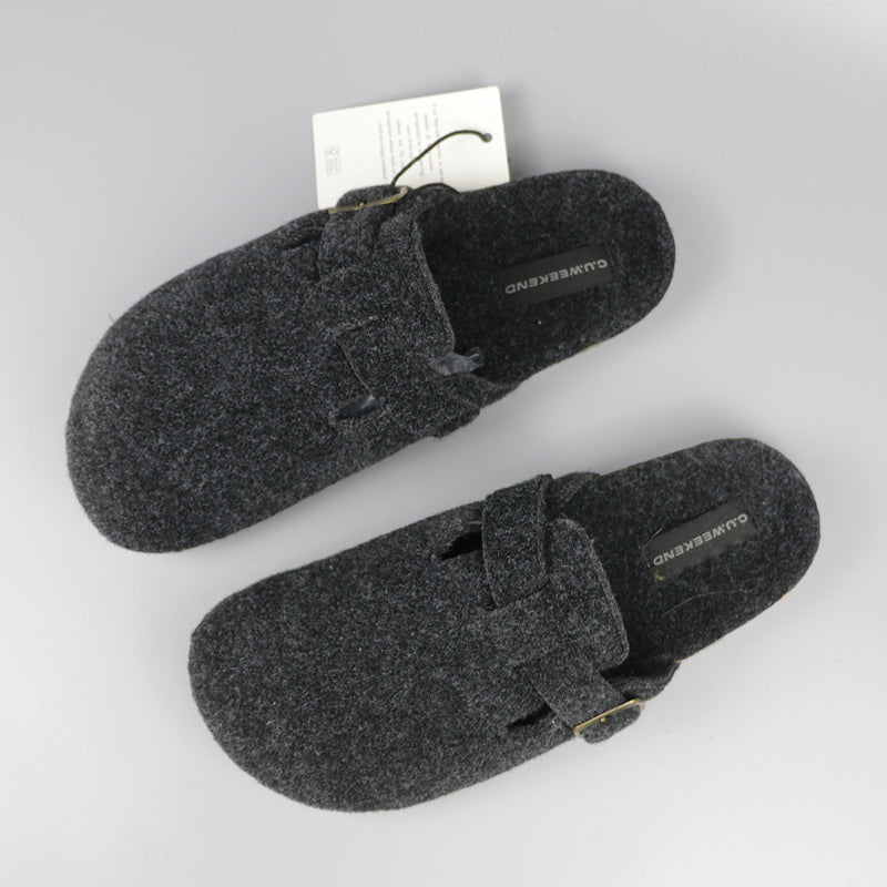 "Clearance"OQ wool tweed Clogs