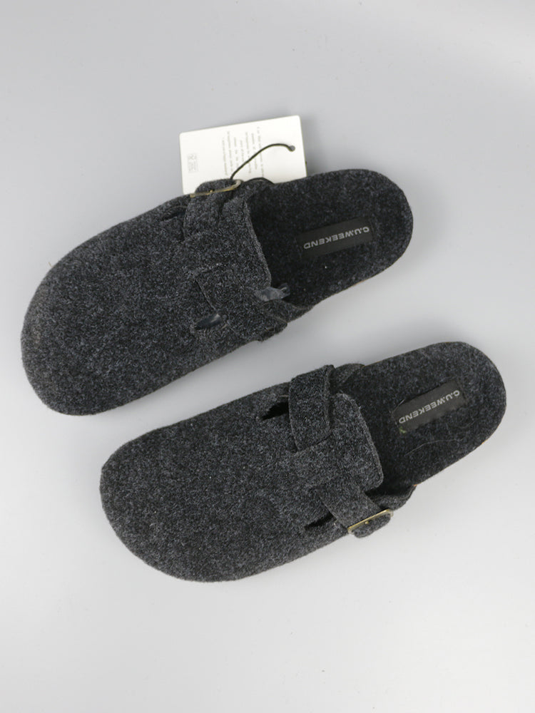 "Clearance"OQ wool tweed Clogs