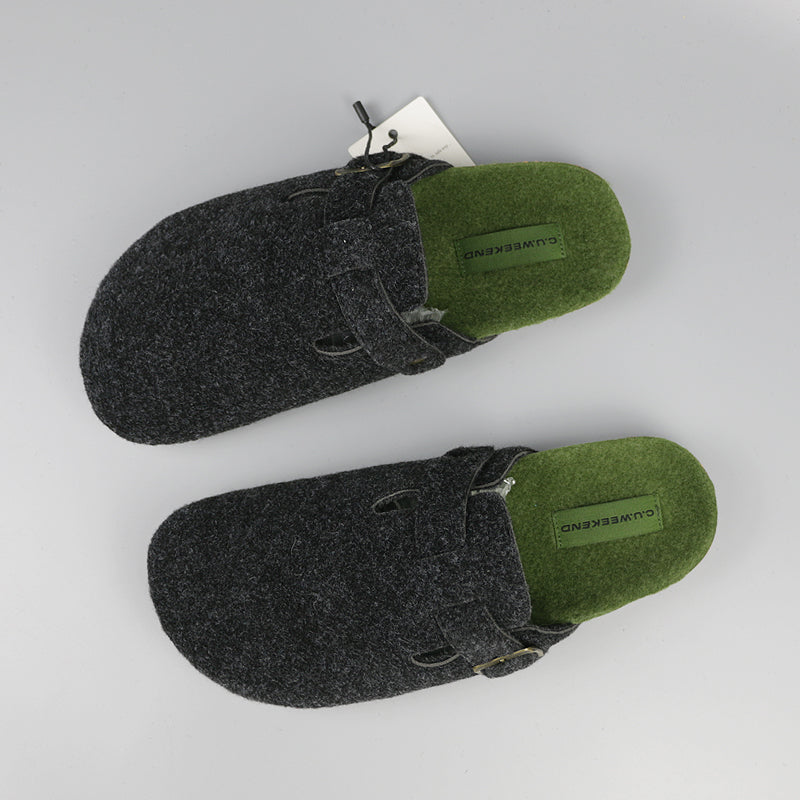 "Clearance"OQ wool tweed Clogs