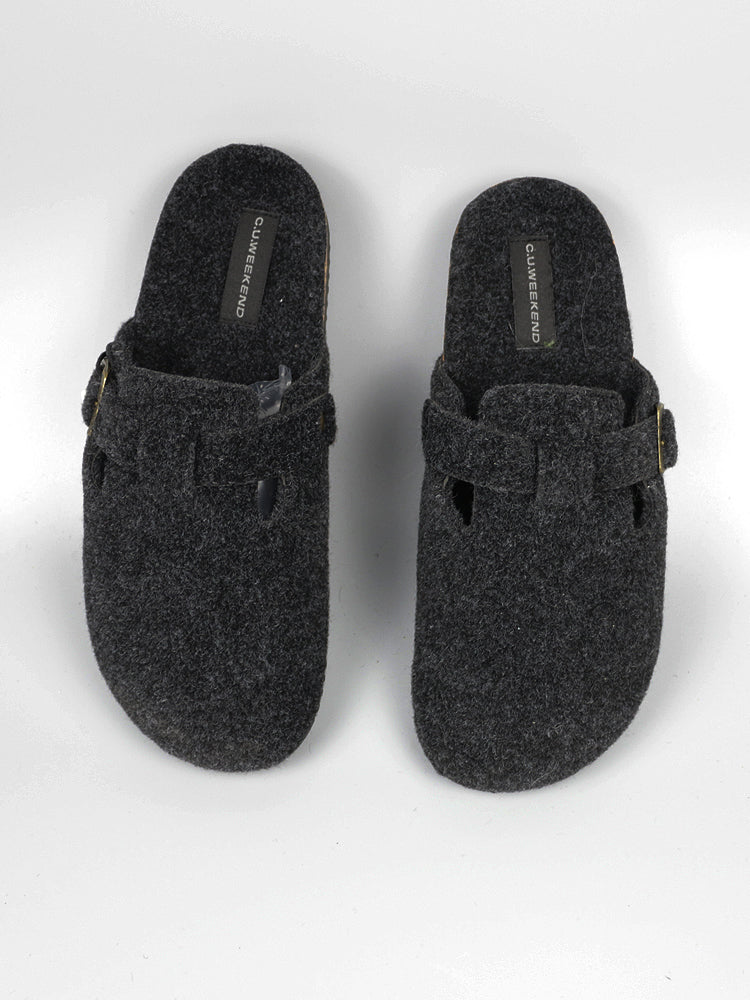 "Clearance"OQ wool tweed Clogs