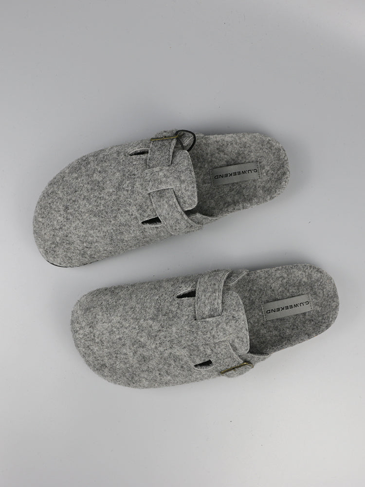 "Clearance"OQ wool tweed Clogs