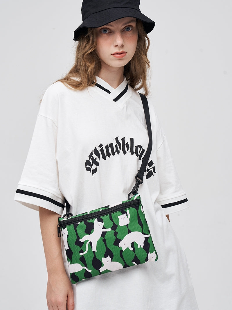 FREEIN cute cat print crossbody bag