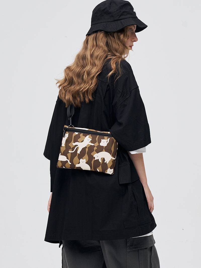 FREEIN cute cat print crossbody bag