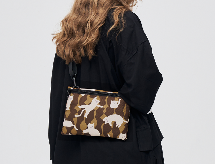 FREEIN cute cat print crossbody bag