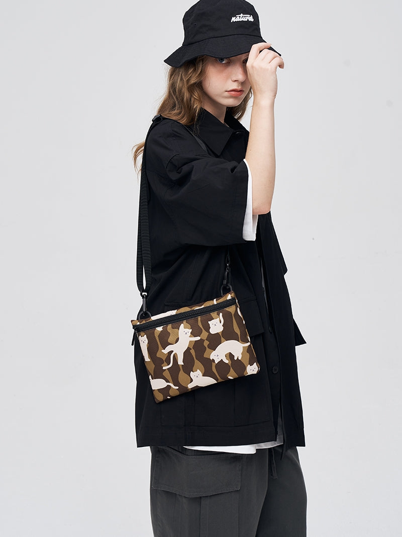 FREEIN cute cat print crossbody bag