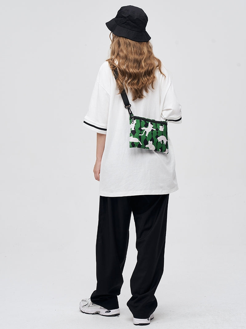 FREEIN cute cat print crossbody bag