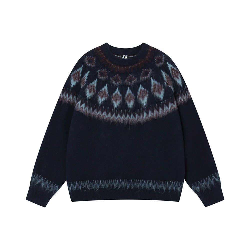 FORNINES Nordic Fair Island Red Sweater