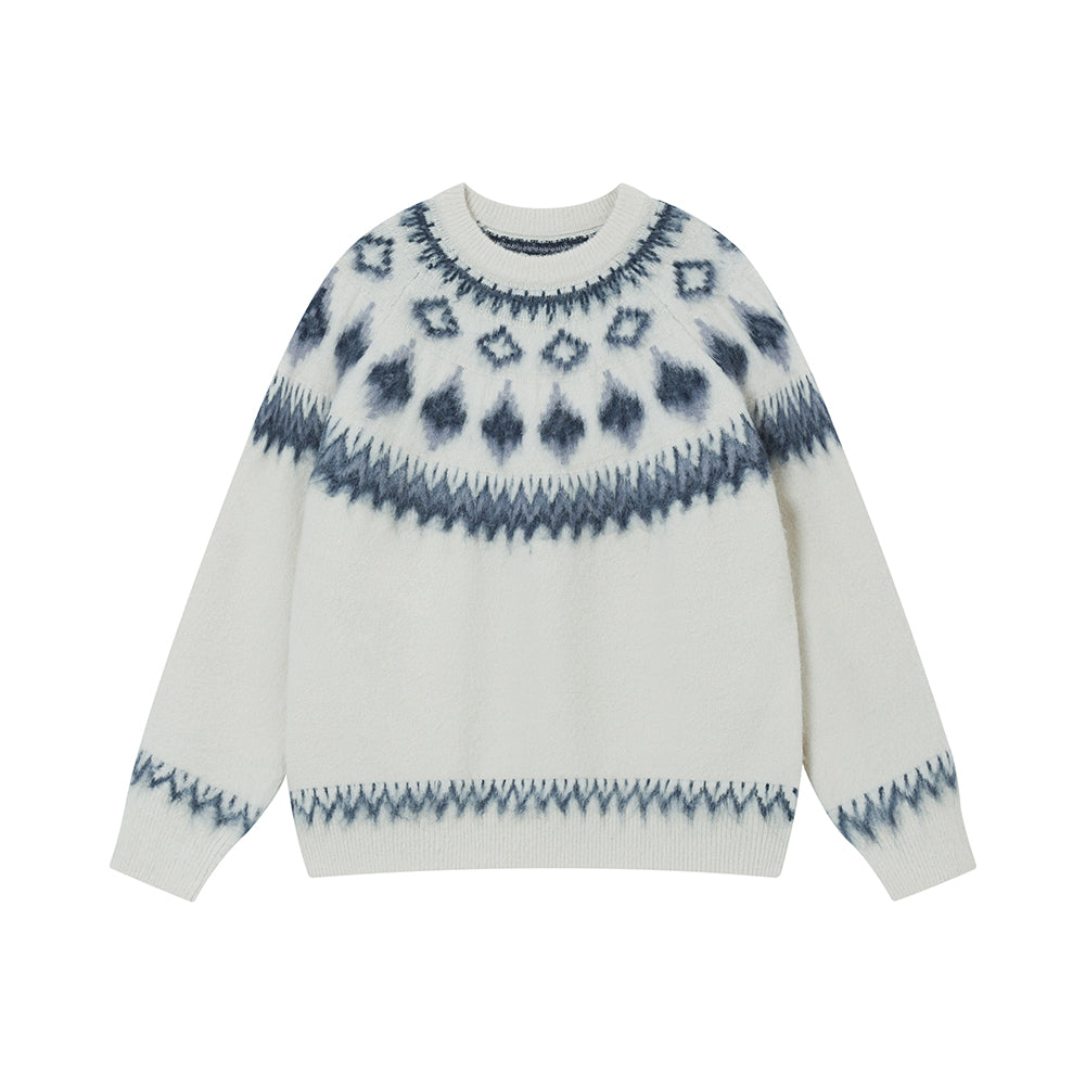FORNINES Nordic Fair Island Red Sweater