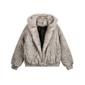 BTSG Leopard Fur Collar Mountain Sculpture Hooded Jacket