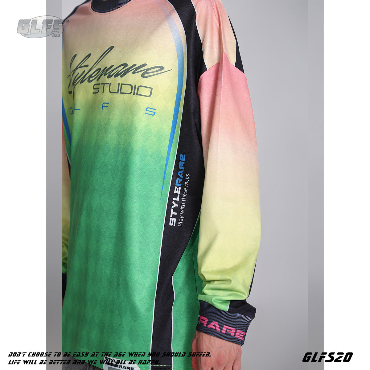 GLFS Street Niche Stitching Design Gradient Top Sweatshirt