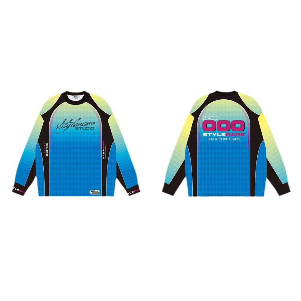 GLFS Street Niche Stitching Design Gradient Top Sweatshirt