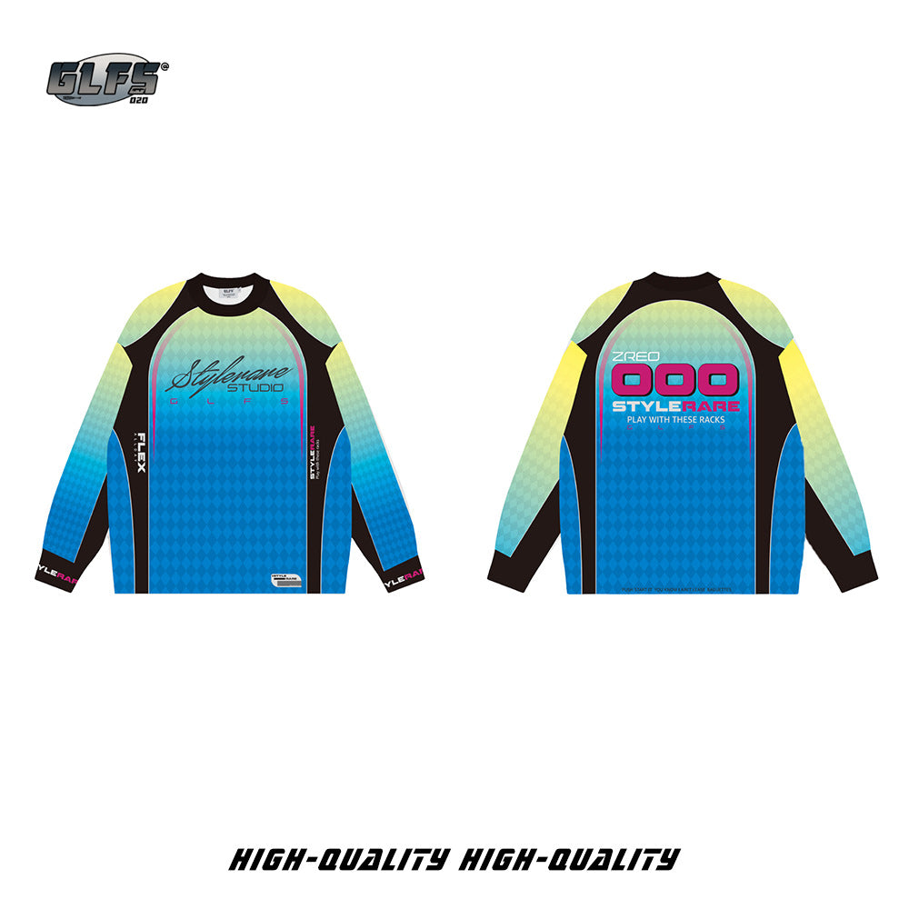 GLFS Street Niche Stitching Design Gradient Top Sweatshirt