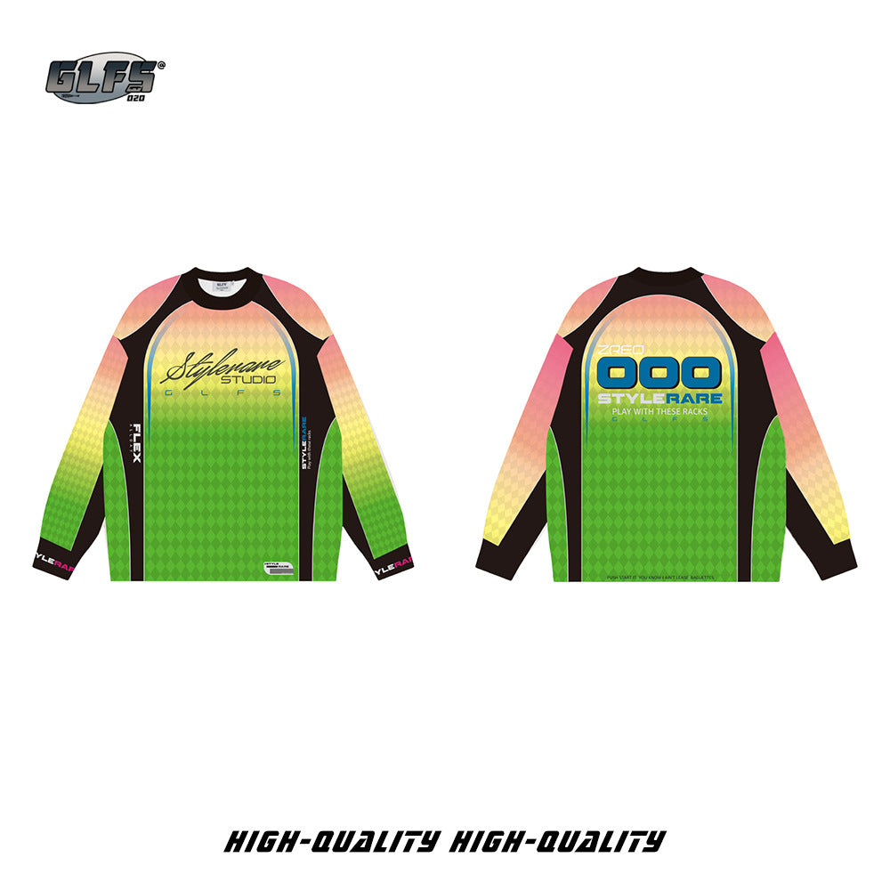 GLFS Street Niche Stitching Design Gradient Top Sweatshirt