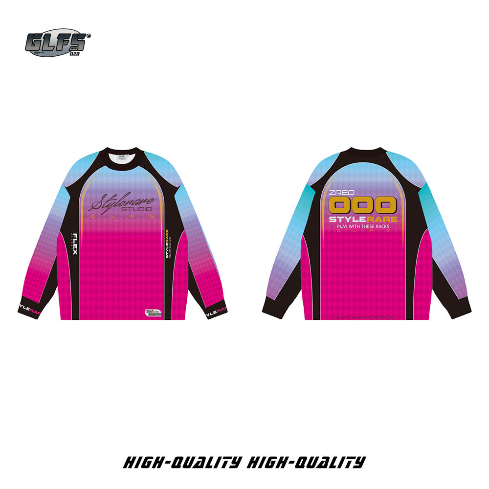 GLFS Street Niche Stitching Design Gradient Top Sweatshirt