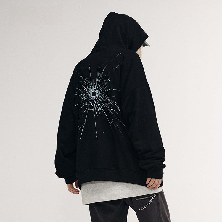 #OVDY Unisex Trendy Lettered Print Loose Terry Hoodie