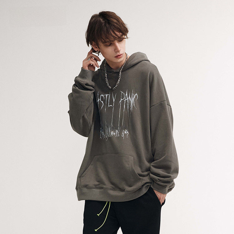 #OVDY Unisex Trendy Lettered Print Loose Terry Hoodie
