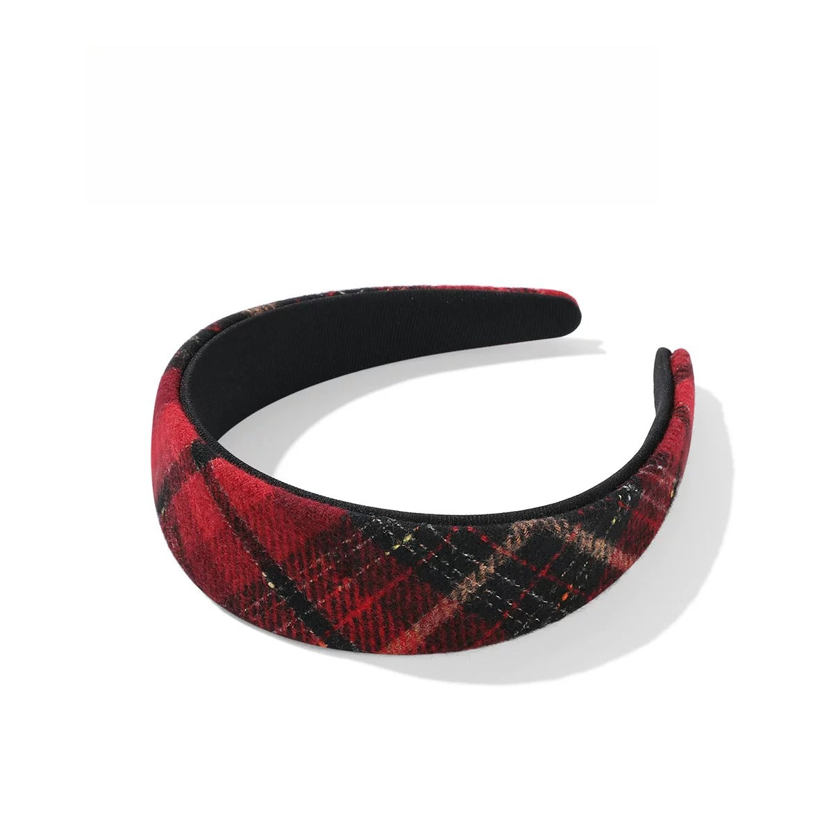 DODOGOGO Red Plaid Wide-brimmed Headband Hair Accessory