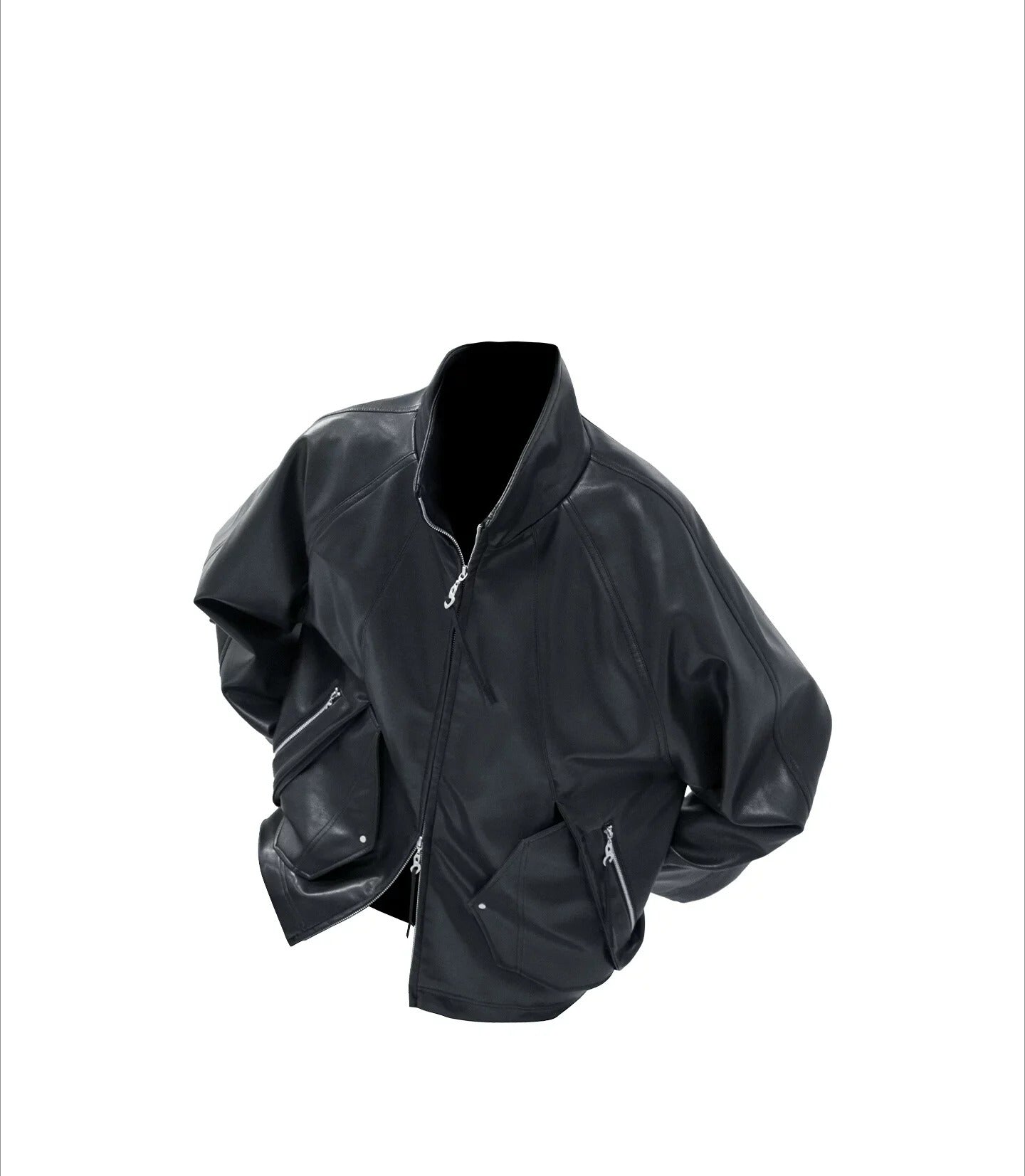 RELABEL Multi-pocket Silhouette Loose Leather Jacket