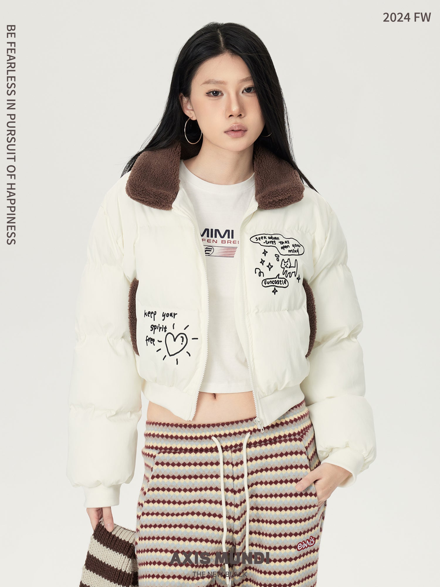 Axis Mundi Lambswool Lapel Cropped Cotton Jacket