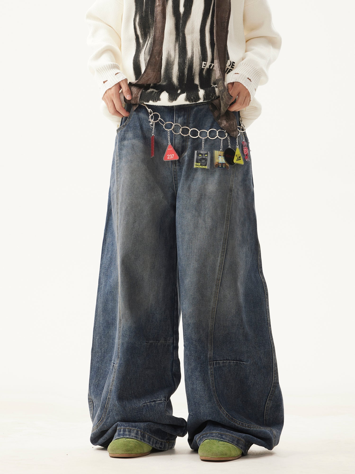 “Clearance”BTSG Wide-leg scimitar jeans