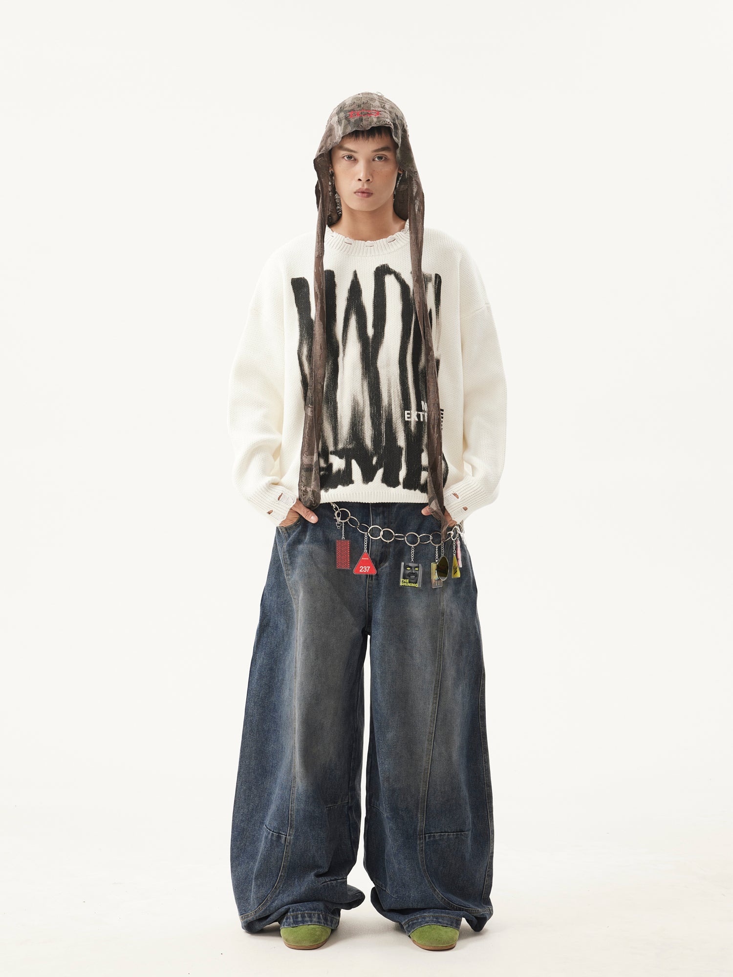 “Clearance”BTSG Wide-leg scimitar jeans