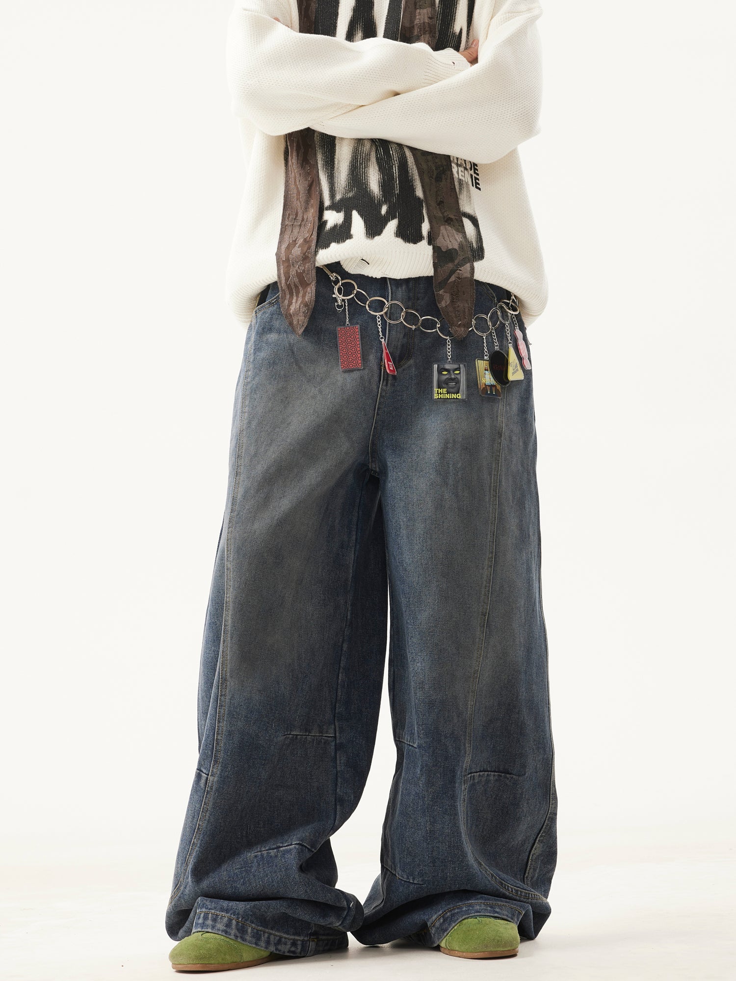 “Clearance”BTSG Wide-leg scimitar jeans