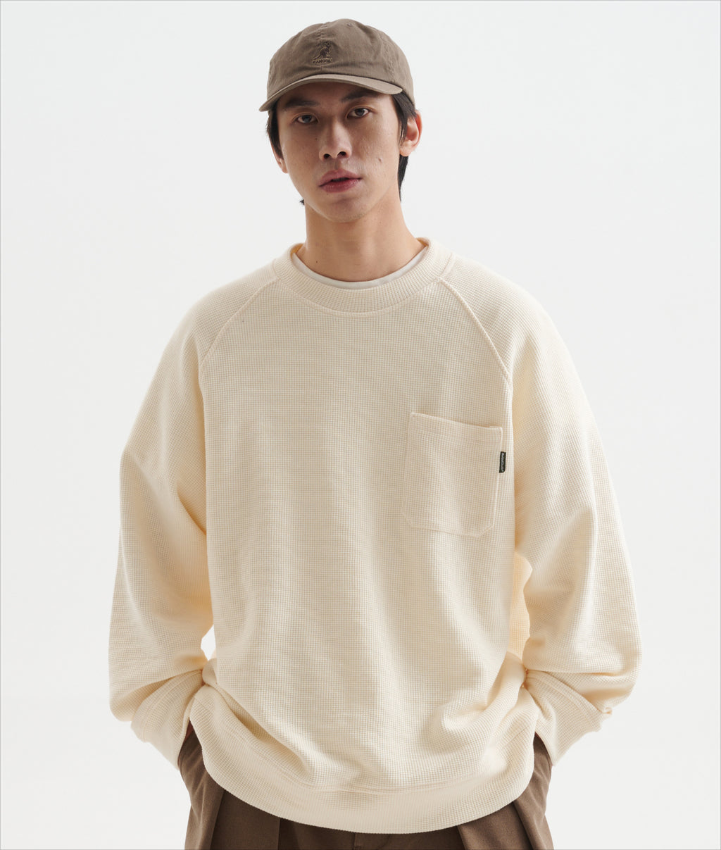 BUTTBILL 380G Japanese waffle Pure Cotton inner long-sleeve Tee