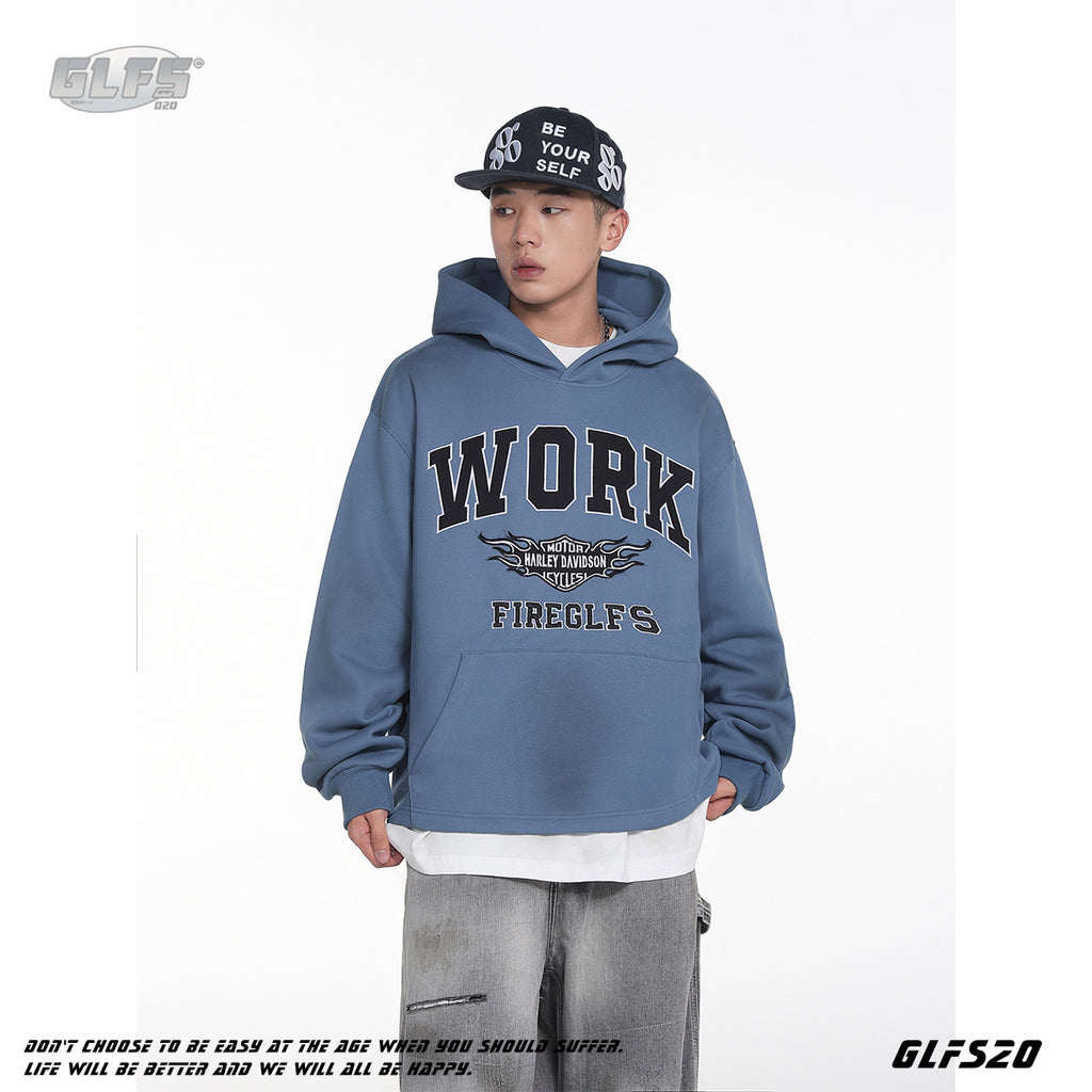GLFS Wasteland Style Hand-Painted Dirty Design Embroidery Hoodie