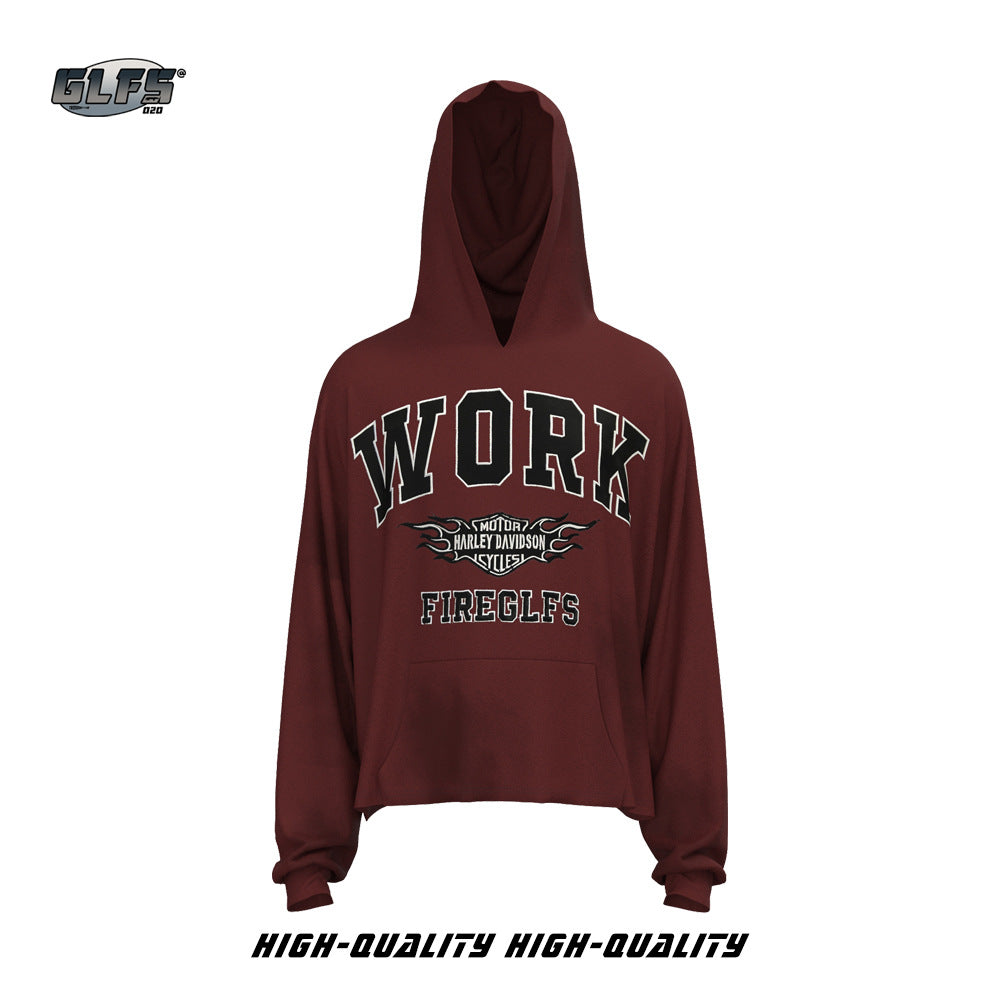GLFS Wasteland Style Hand-Painted Dirty Design Embroidery Hoodie