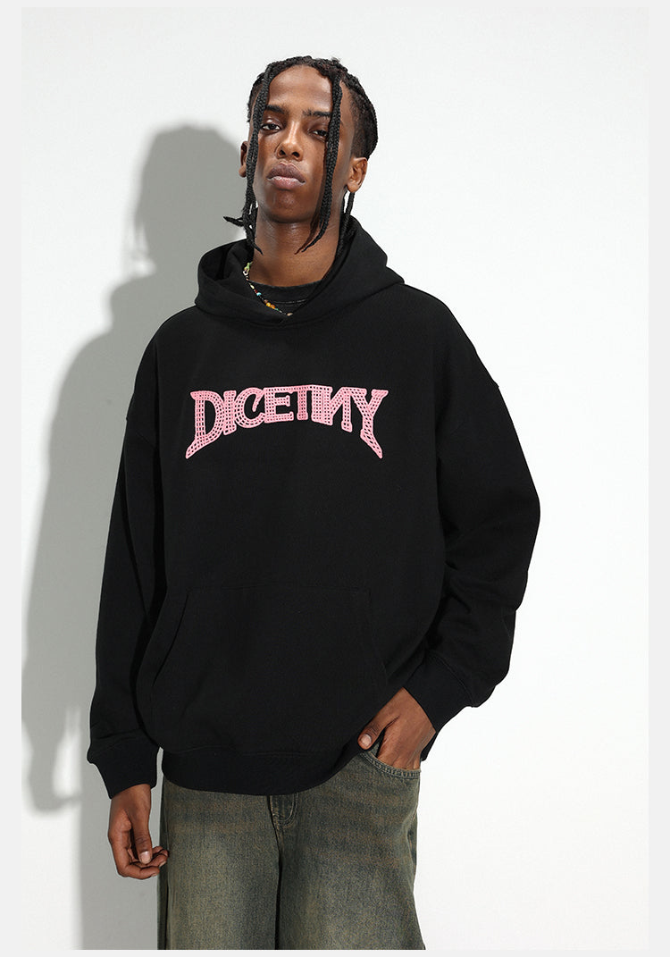 DICETINY chain embroidered logo hoodie
