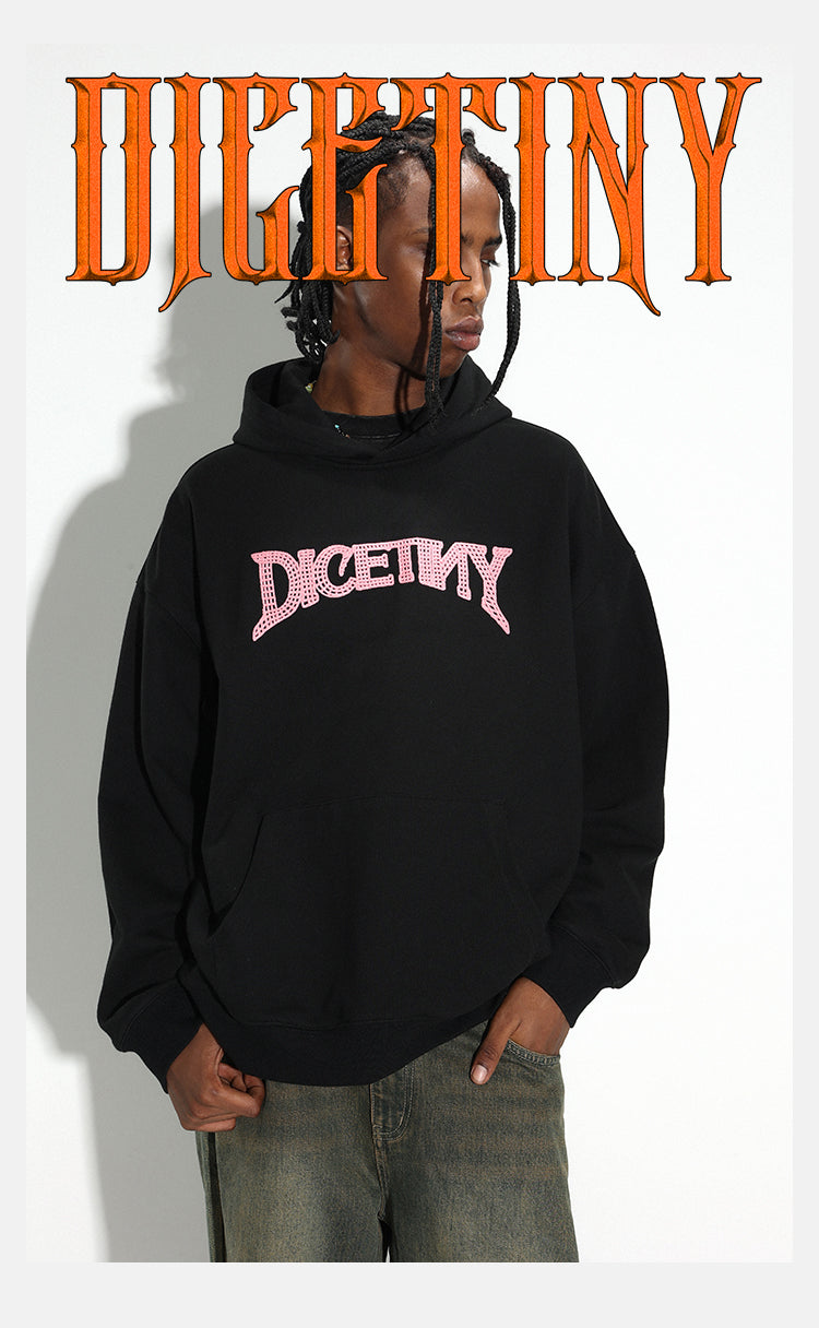 DICETINY chain embroidered logo hoodie