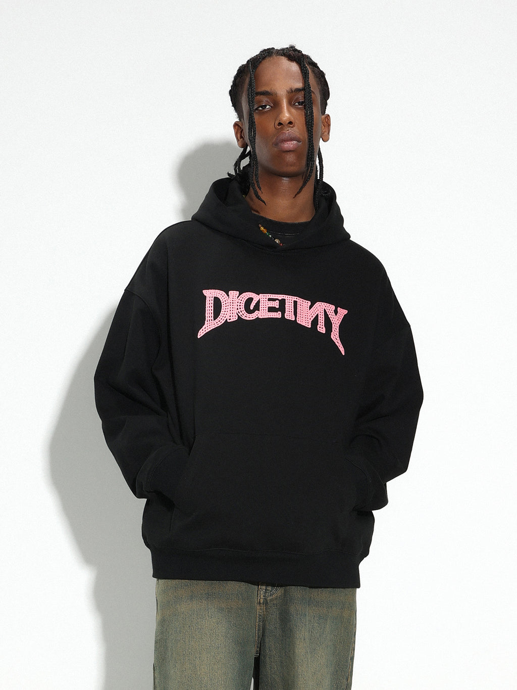 DICETINY chain embroidered logo hoodie
