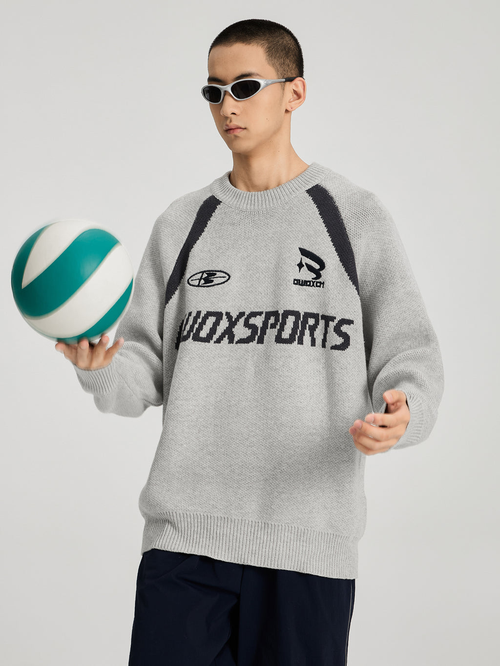 OWOX Raglan panels contrasting crewneck sweater