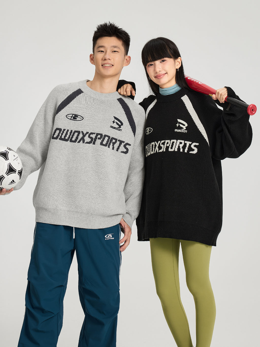 OWOX Raglan panels contrasting crewneck sweater
