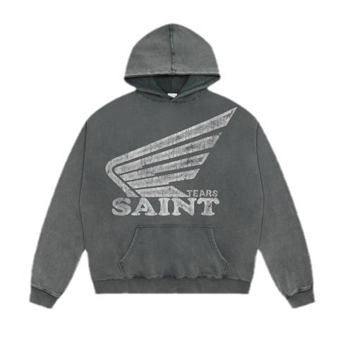 GLFS street wear ink print Pullover Oversized Hoodie