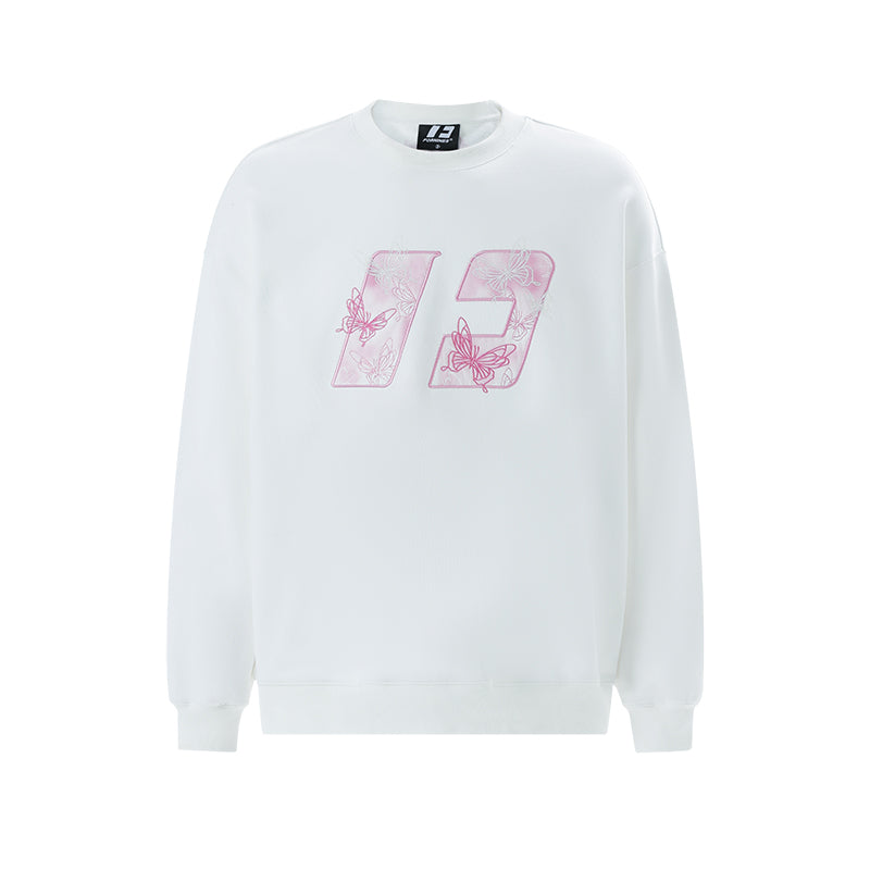 FORNINES Butterfly embroidery heavy Sweatshirt