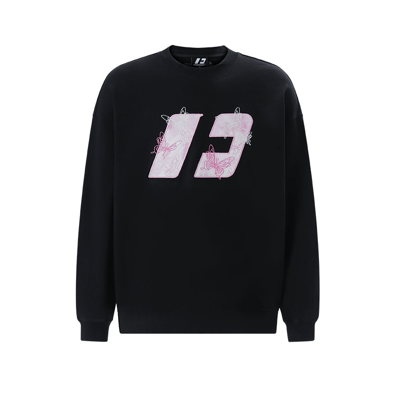 FORNINES Butterfly embroidery heavy Sweatshirt
