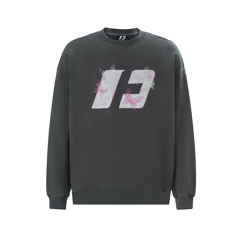 FORNINES Butterfly embroidery heavy Sweatshirt