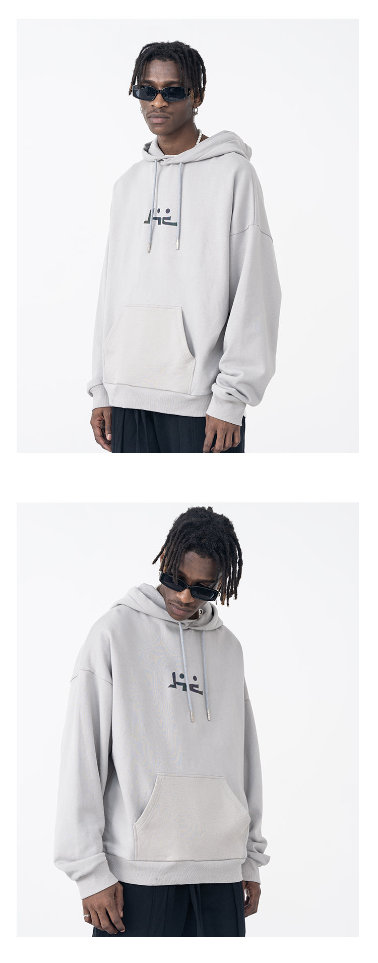 harshandcruel laser reflective LOGO sunset coast Hoodie