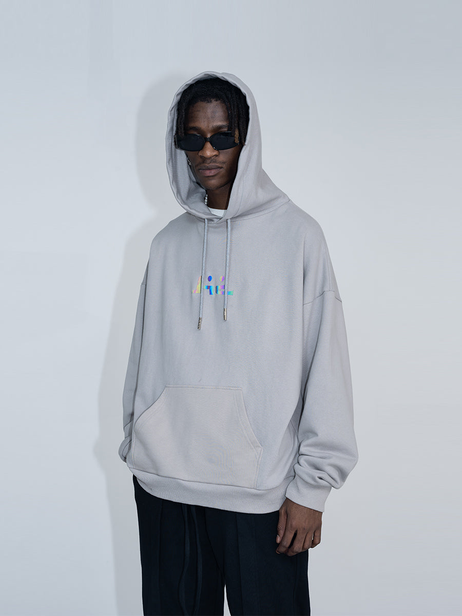 harshandcruel laser reflective LOGO sunset coast Hoodie