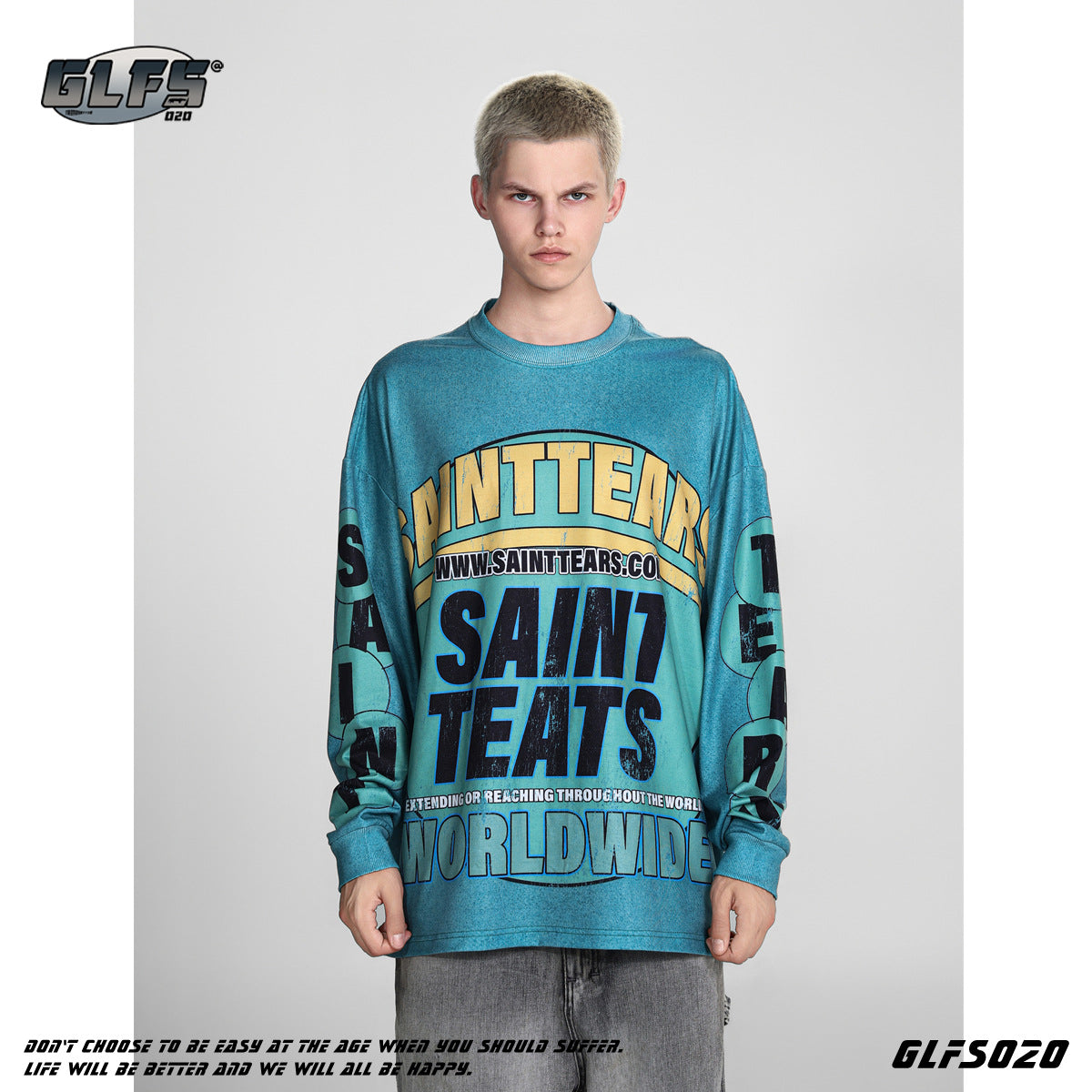 GLFS Digital Printed Street Wear Long Sleeve Sports Full Print Sweatshirt