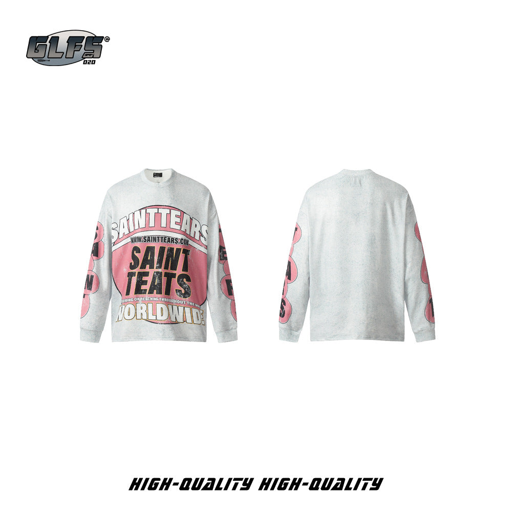 GLFS Digital Printed Street Wear Long Sleeve Sports Full Print Sweatshirt