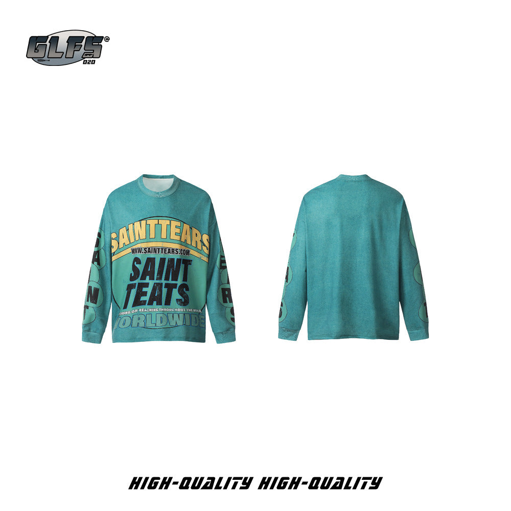 GLFS Digital Printed Street Wear Long Sleeve Sports Full Print Sweatshirt