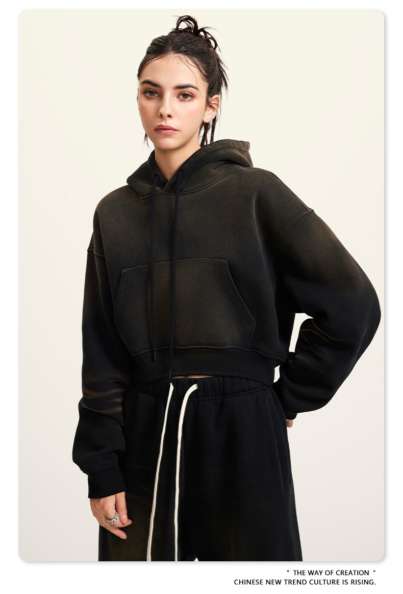 BE Women Sprayed Cropped Hoodie