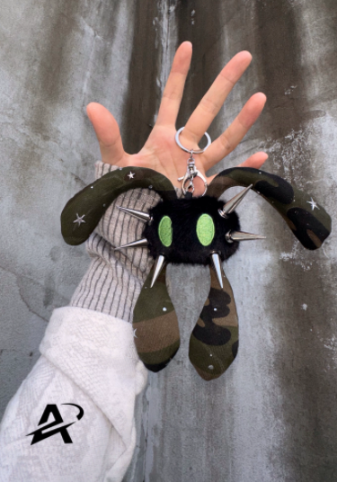 Antiphase Four-eared Rabbit Camouflage Doll Keychain