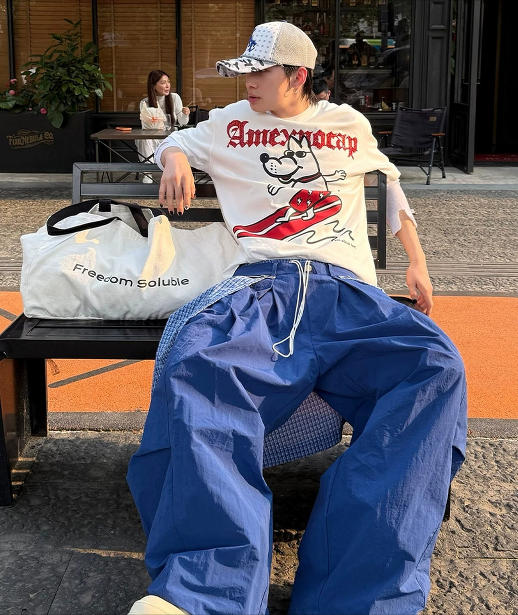 RELABEL Removable Fart Curtain Loose Casual Pants