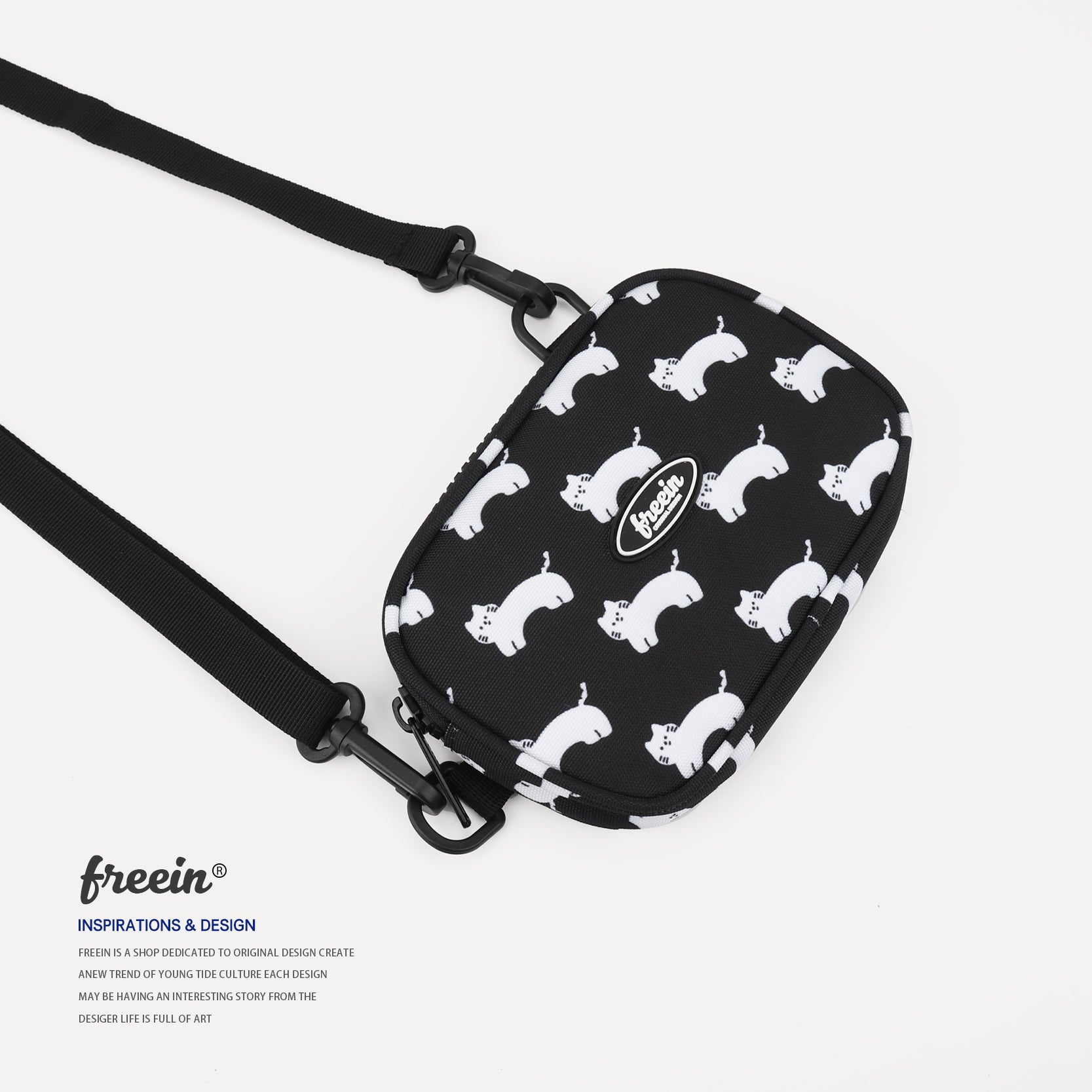 FREEIN cute cat print mini mobile phone bag