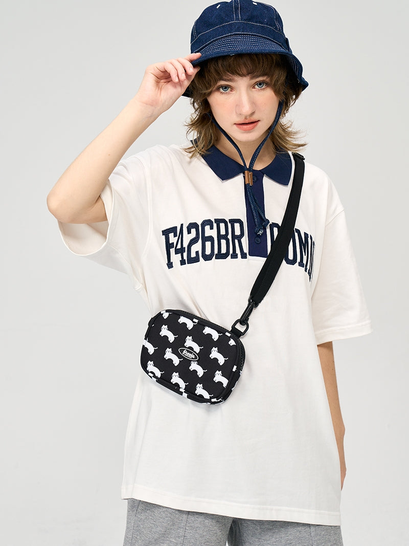 FREEIN cute cat print mini mobile phone bag