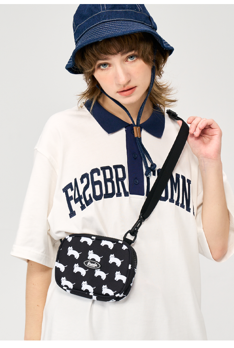 FREEIN cute cat print mini mobile phone bag