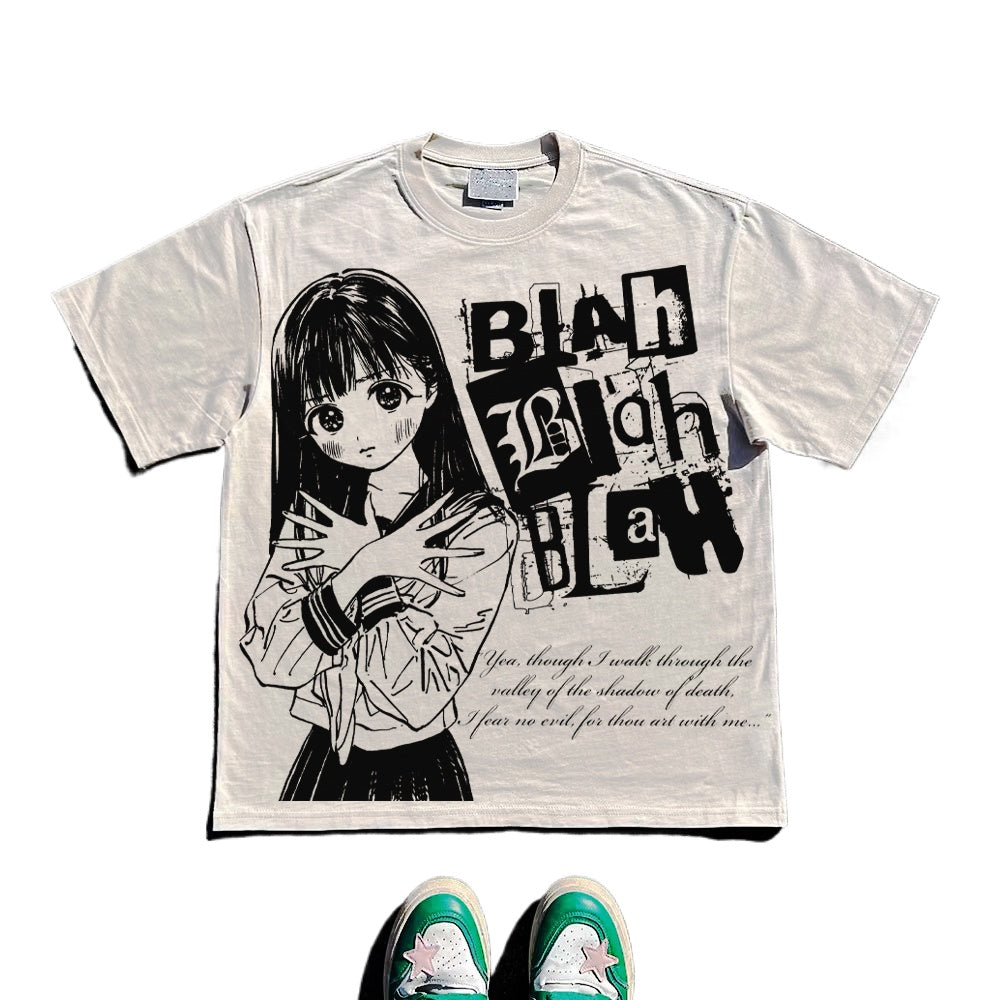 Wang Youbing Studio! BLAH BLAH BLAH 260g 100% Cotton Tee